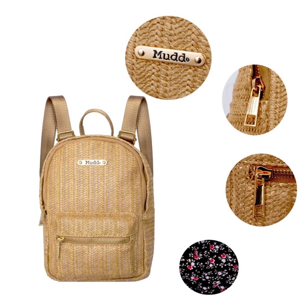 Mudd Solid Straw Mini Backpack Excellent Condition - image 1